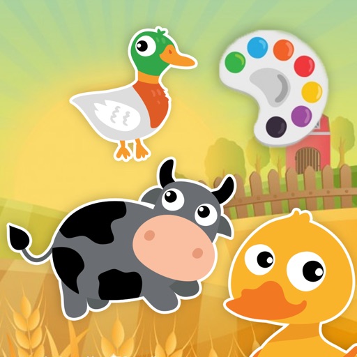可愛的農場與動物著色頁1.0