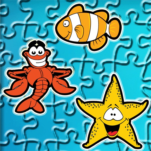 寻找可爱的鱼类和海洋动物卡通拼图 - 教育解决匹配游戏的孩子1.0